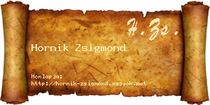 Hornik Zsigmond névjegykártya